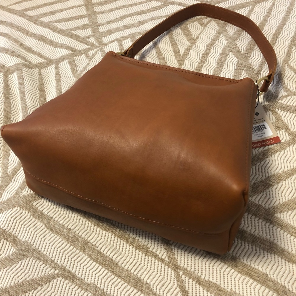 Portland Leather Triangle Shoulder Bag in Honey - Picture 13 of 16